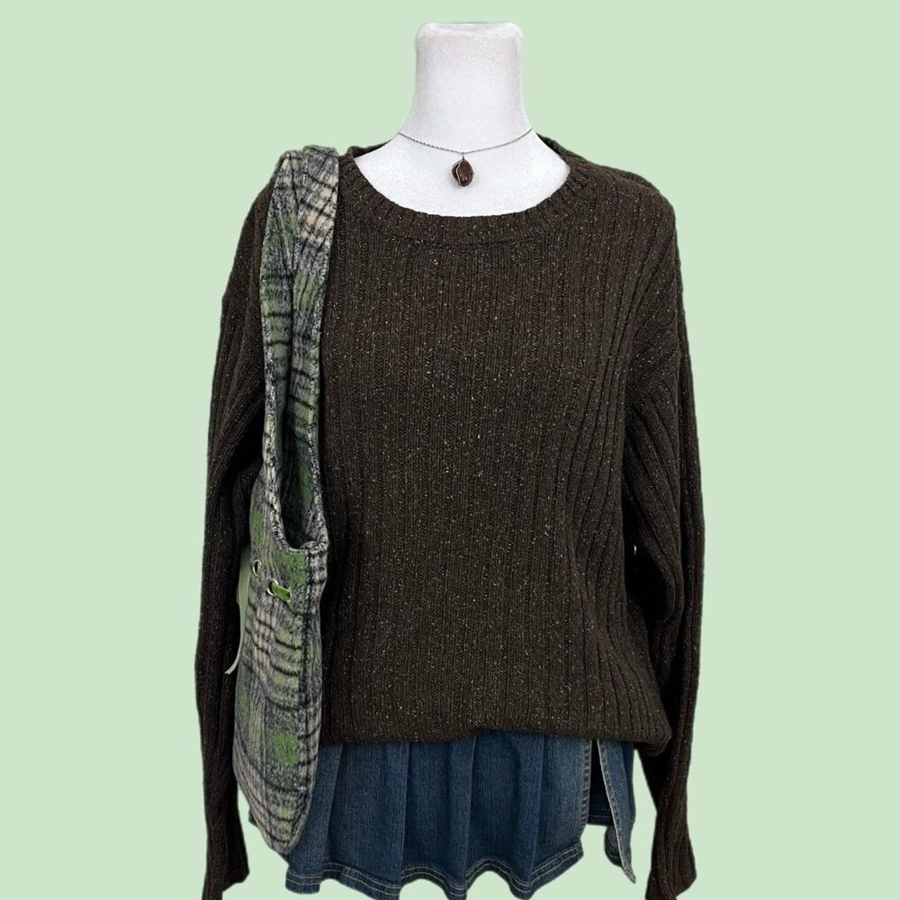 vintage 90s brown indie skater elevated basic knit sweater